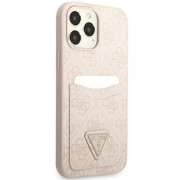 Guess GUHCP13LP4TPP iPhone 13 Pro / 13 6.1" pink/pink hardcase 4G Triangle Logo Cardslot