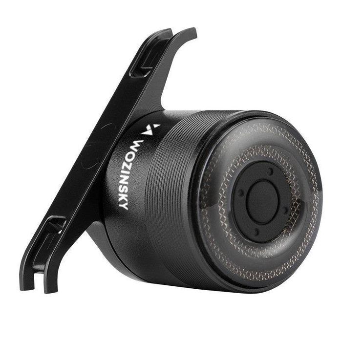 Wozinsky Fahrradheck LED-Lampe Micro-USB-Lade rotes Licht 5 Arbeitsmodi schwarz (WRBLB2)