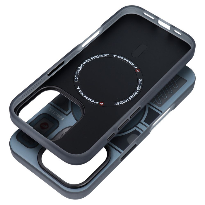 Etui na iPhone 16 PRO Forcell F-Protect Levels Dual Layer 4D technology zgodny z MagSafe Military Drop-Test cyber grey