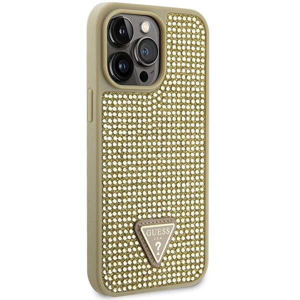 Coque Guess GUHCP14XHDGTPD iPhone 14 Pro Max 6.7" or/dorécase Rhinestone Triangle Case