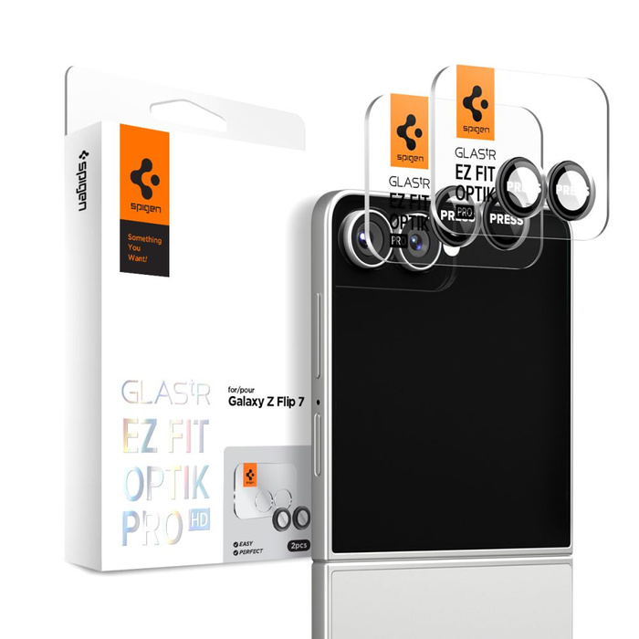 PROTEZIONE FOTOCAMERA SPIGEN OPTIK PRO HD GLAS.TR "EZ FIT" CAMERA PROTECTOR 2-PACK GALAXY Z FLIP 7 NERO
