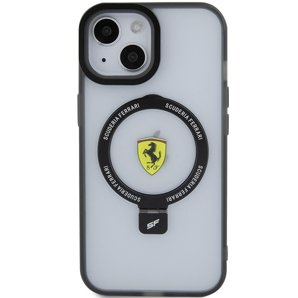 Hülle Ferrari FEHMP15SUSCAK iPhone 15 6.1" schwarz/schwarz hartcase Ring Stand 2023 Collection MagSafe Case
