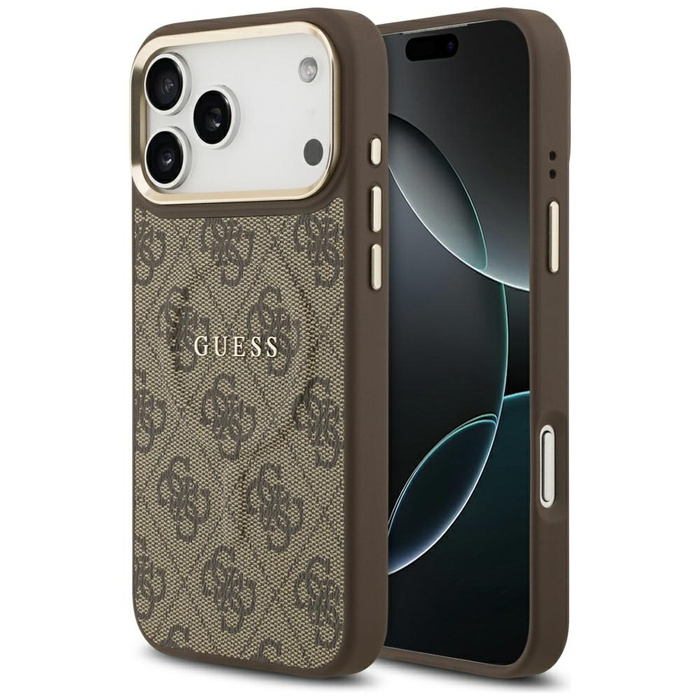 Etui Guess 4G PU Classic Logo MagSafe do iPhone 17 Pro Max brązowy