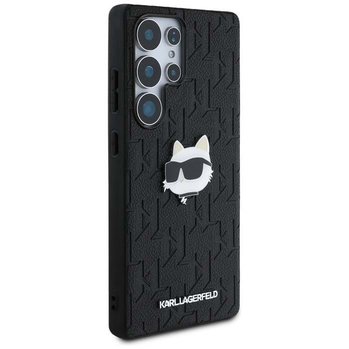 Etui Karl Lagerfeld Leather Monogram Pin  Logo Choupette Head do Samsung Galaxy S25 Ultra czarny
