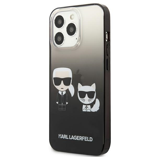 Case KARL LAGERFELD Apple iPhone 13 13 Pro Gradient Iconic Karl & Choupette Black Hardcase