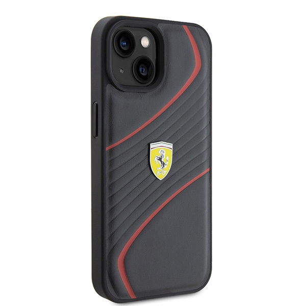 Case Ferrari FEHCP15SPTWK iPhone 15 6.1" black/black hardcase Twist Metal Logo Case