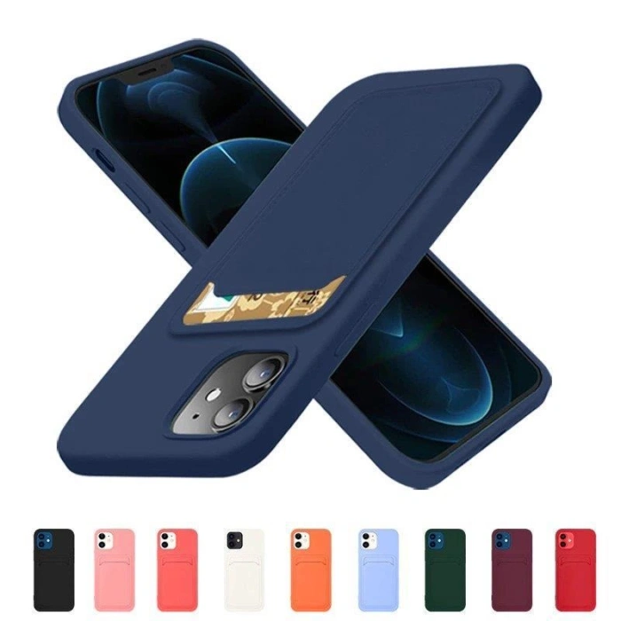 Card Case silikonowe etui portfel z kieszonką na kartę dokumenty do Xiaomi Redmi Note 11 Pro+ 5G / 11 Pro (China) czarny