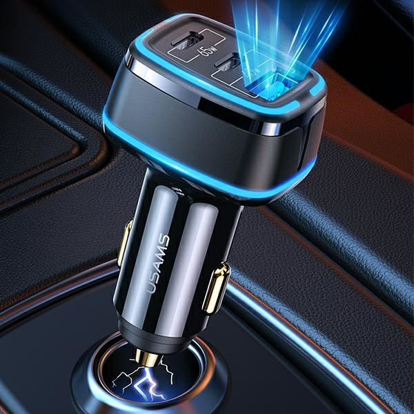 USAMS Charg. 2xUSB-C+1xUSB C24 105W Fast Charge bianco/bianco CC141TC02 (US-CC141)