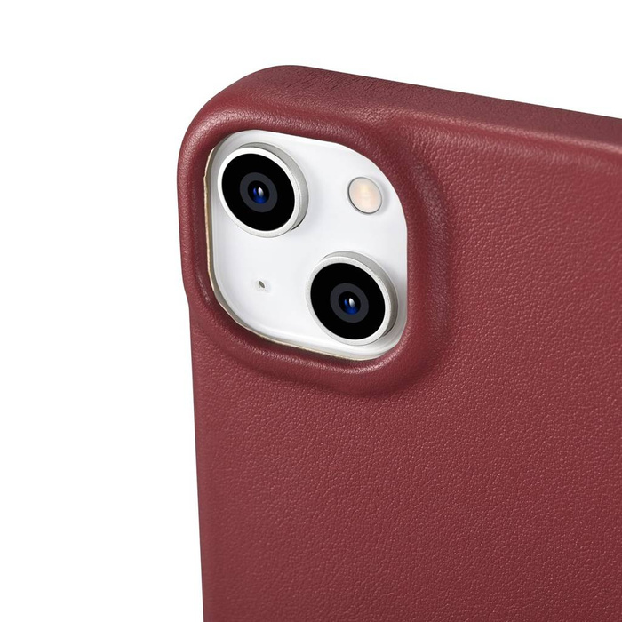 iCarer CE Premium Custodia Folio in Pelle iPhone 14 Plus Flip Magnetic MagSafe Rosso (WMI14220715-RD)