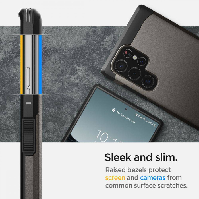 Telefontok SPIGEN Tough Armor GALAXY S22 ULTRA GUNMETAL