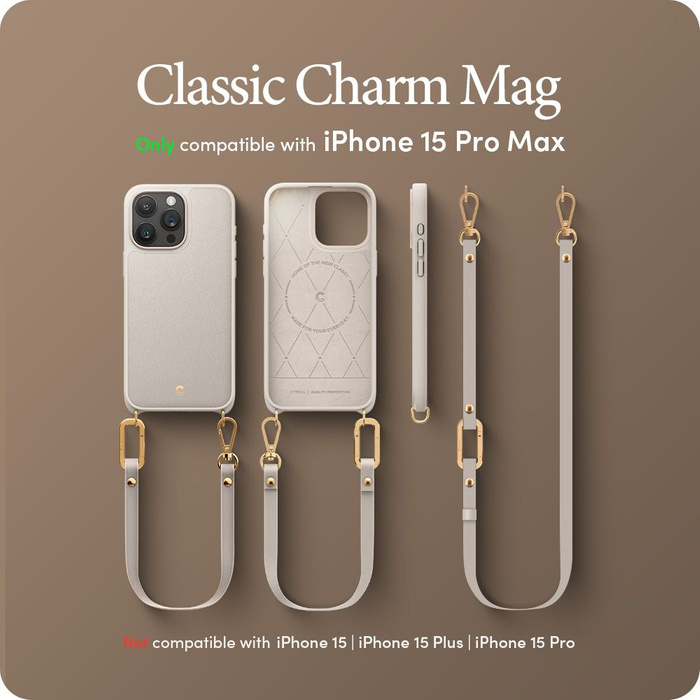 Funda iPhone 15 Pro Max Spigen Cyrill Classic Charm Mag MagSafe Crema Case