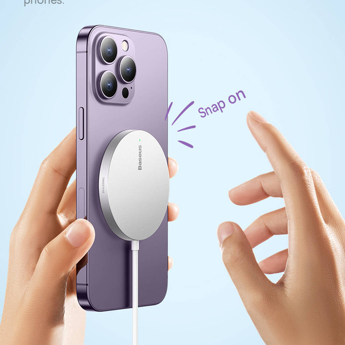 Baseus Simple Mini3 nabíječka indukce 15W stříbrná