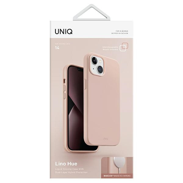 UNIQ case Lino Hue iPhone 14 6.1" Magclick Charging pink/blush pink