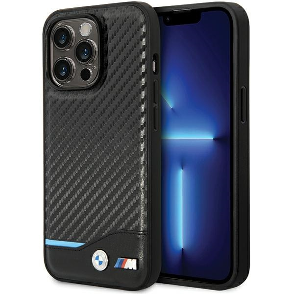 Coque BMW BMHCP13X22NBCK iPhone 13 Pro Max 6.7" noir/noir durcase Cuir Carbone