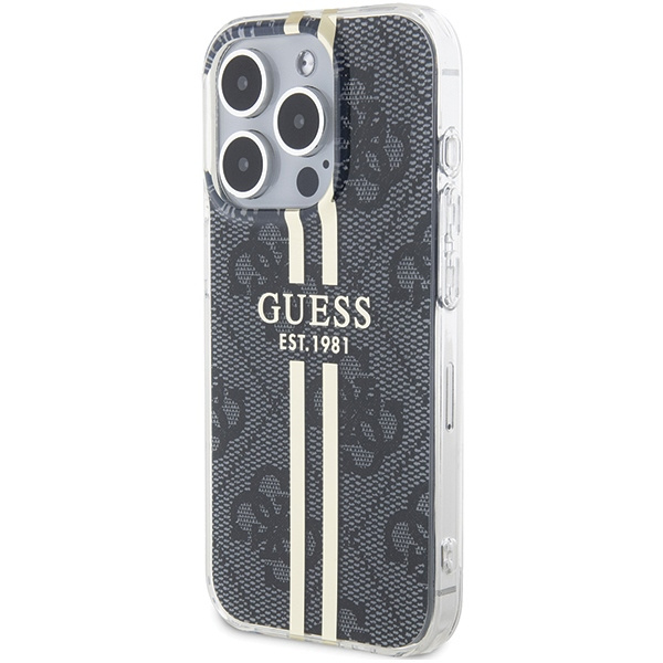 Etui Guess GUHCP15XH4PSEGK iPhone 15 Pro Max 6.7" czarny/black hardcase IML 4G Gold Stripe Case
