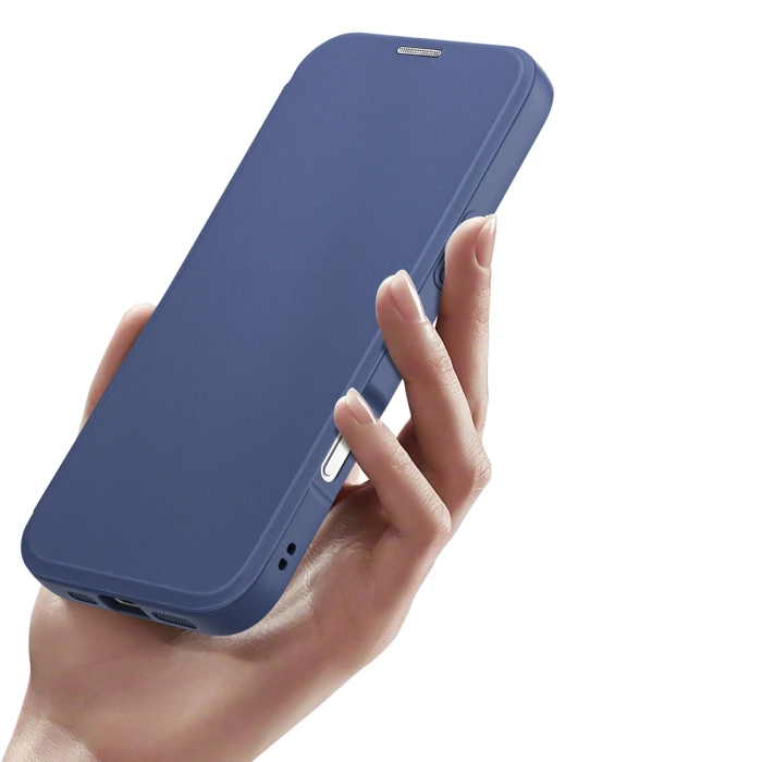 Dux Ducis Skin X Pro Hülle für iPhone 16 Pro Max mit MagSafe und Klappe – Blau