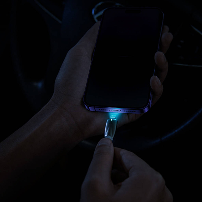 Baseus Glimmer Series kabel s rychlým nabíjením USB-C - Lightning 480Mbps PD 20W 2m černá