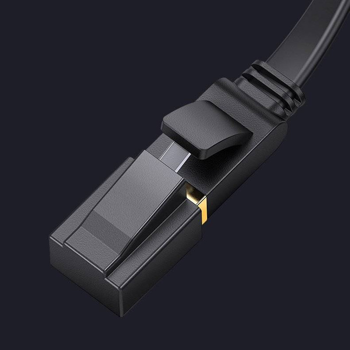 Ugreen plochý kabel Internet Síťový kabel Ethernet Patchcord RJ45 Cat 7 STP LAN 10 Gb/s 10 m Černá (NW106 11265)
