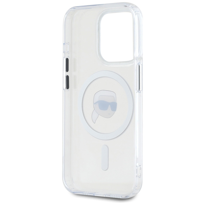 Etui Karl Lagerfeld IML Metal Karl Head   MagSafe do iPhone 15 Pro Max biały