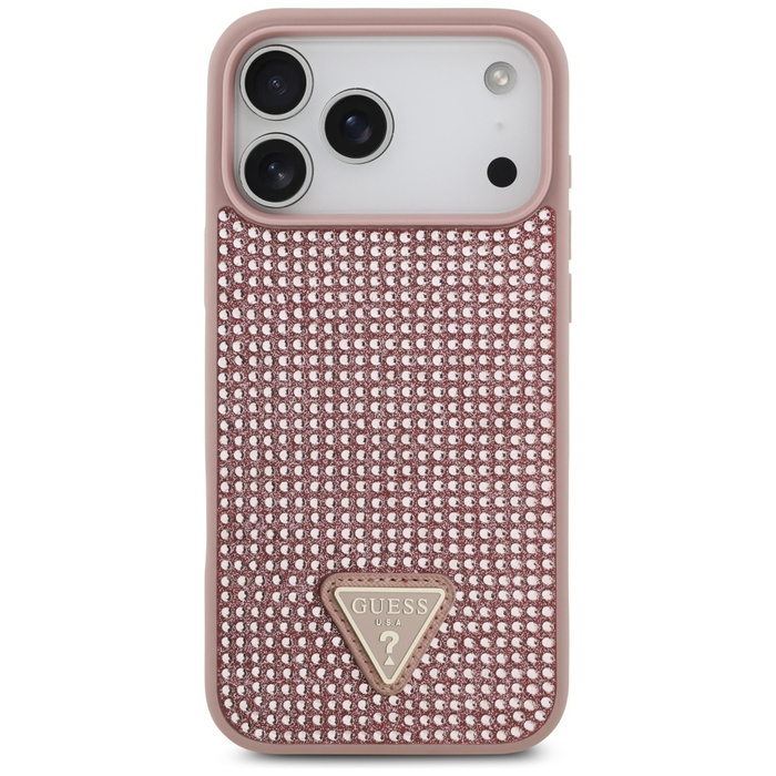 Etui Guess Rhinestone Triangle Logo do   iPhone 17 Pro Max różowy