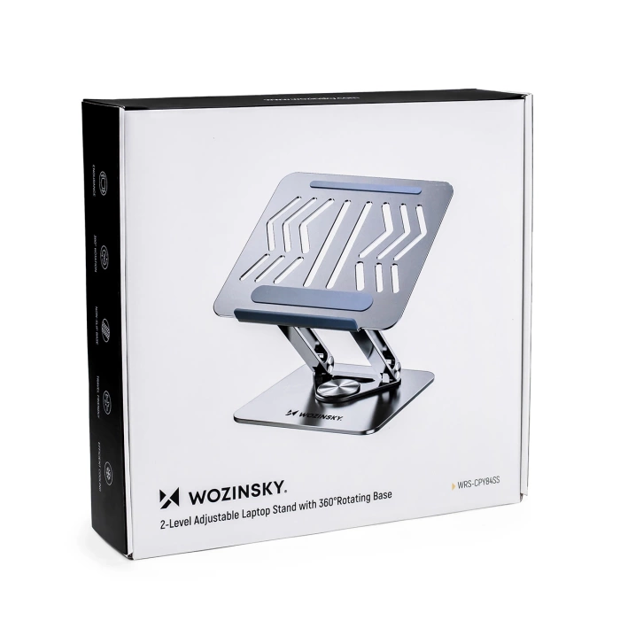 Wozinsky WRS-CPY84SS Aluminium-Laptopständer + Gratis! Smartphone-Ständer – Silber