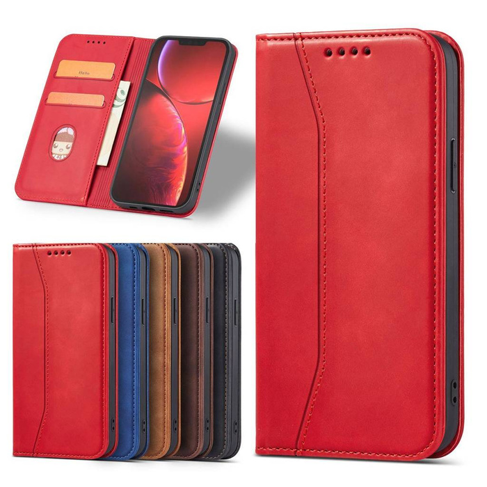 Aimant Fancy Case étui pour iPhone 14 flip cover portefeuille support rouge