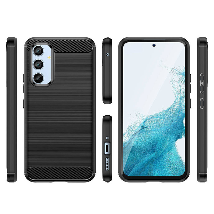Carbon Case para Samsung Galaxy A54 5G funda flexible silicona carbono azul
