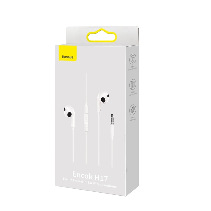 Baseus Encok H17 3.5mm minijack wired headphones white (NGCR020002)