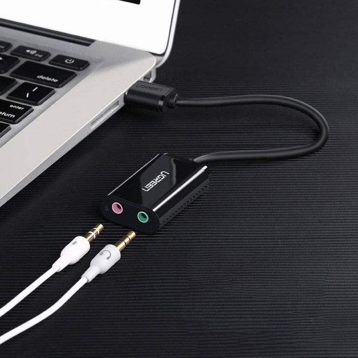 Adattatore musicale per scheda audio esterna Ugreen USB - mini jack da 3,5 mm 15 cm bianco (US205 30143)