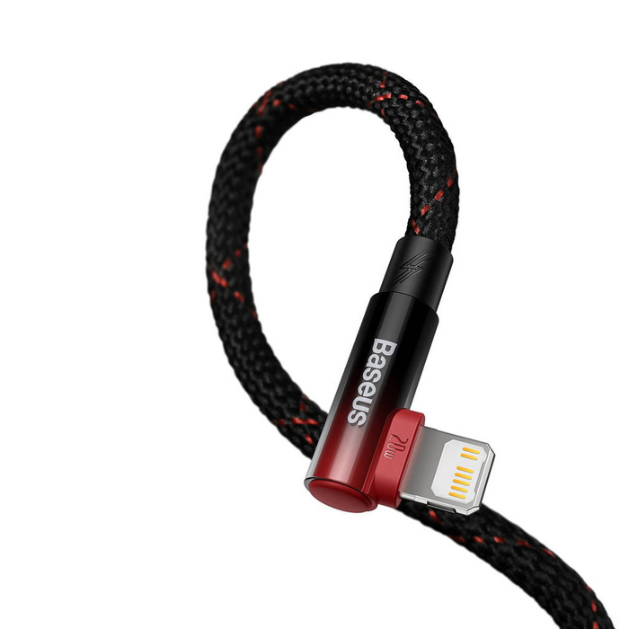 Baseus MVP 2 Elbow-shaped Fast Charging Data Cable Type-C to iP 20W 1m Black+Red