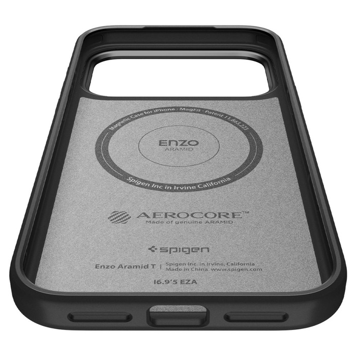 Coque Spigen IPhone 17 PRO ENZO ARAMID "T" Mag MagSafe NOIR
