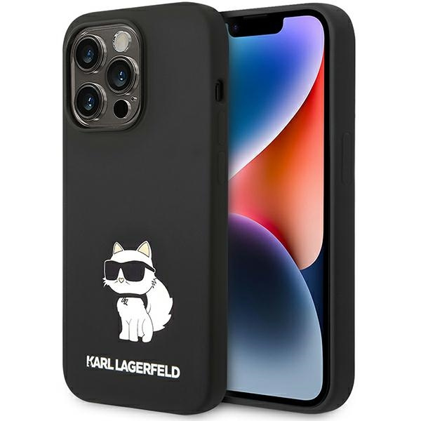 Cover Karl Lagerfeld iPhone 14 Pro 6.1" rigidocase nero/nero Choupette in silicone MagSafe