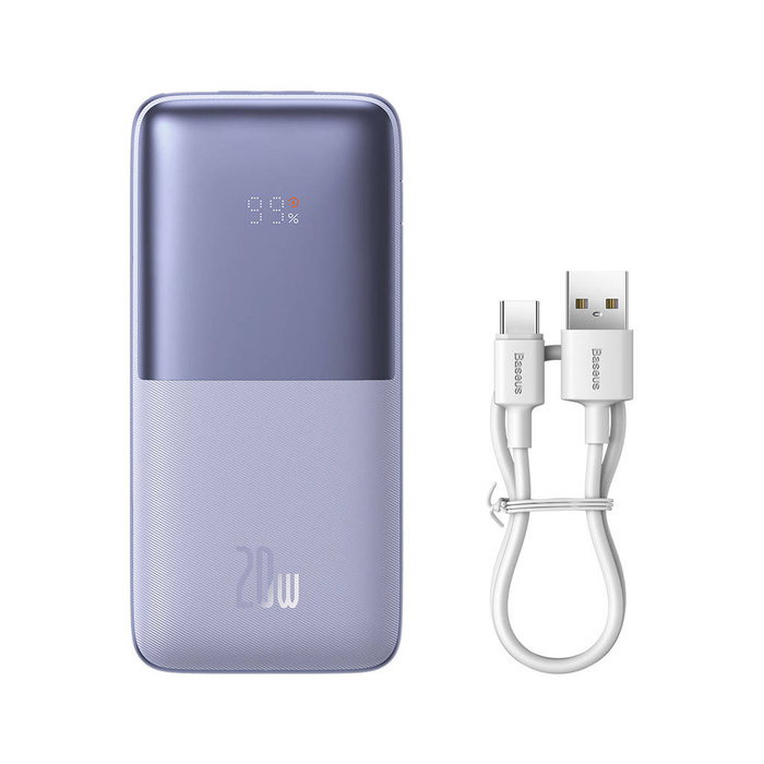 Baseus Baseus Pro 10000mAh 20W Powerbank Violett mit USB Typ A - USB Typ C 3A 0,3m Kabel (PPBD040205)