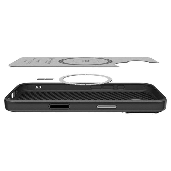 Coque Spigen IPhone 17 ENZO ARAMID "T" Mag MagSafe NOIR/ARGENT