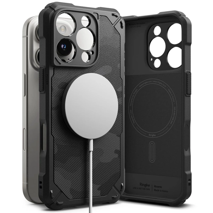 ETUI RINGKE RUGGED GEAR MAGNETIC MAGSAFE IPHONE 16 PRO CAMO BLACK