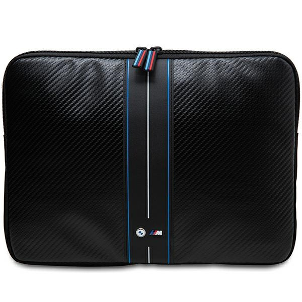 BMW Sleeve BMCS16COMSCAKL 16" Black/Black Carbon Blue Stripes