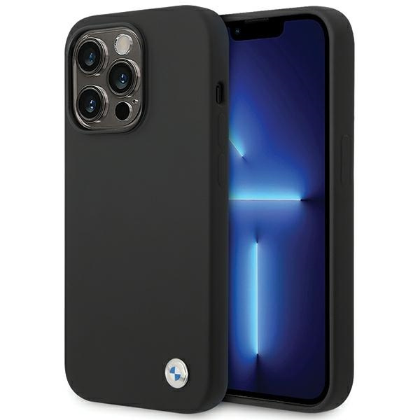 Case Bmw Bmhcp15lsilbk IPhone 15 Pro 6.1" Black/Black Silicone Metal Logo Case