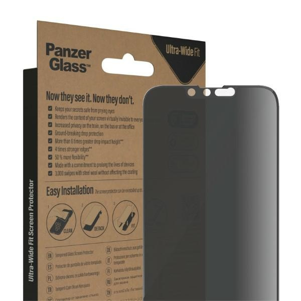 PanzerGlass Ultra-Wide Fit iPhone 14 / 13 Pro / 13 6.1" Privatsphäre Bildschirm Schutz Antibakteriell P2771