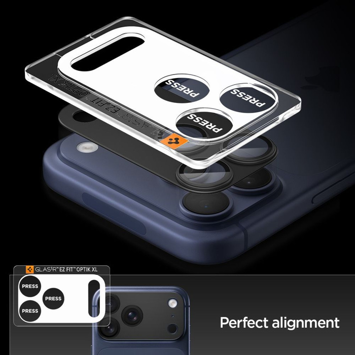CAMERA PROTECTOR Spigen OPTIK PRO XL GLAS.TR "EZ FIT" CAMERA PROTECTOR IPhone 17 PRO MAX BLACK