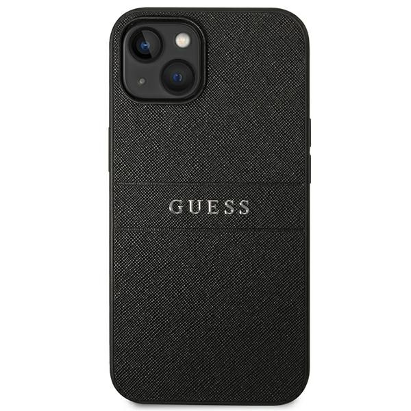 Hülle Guess iPhone 14 Plus 6,7" schwarz/schwarz Saffiano Armband