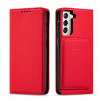Custodia per carte magnetiche per Samsung Galaxy S22 + (S22 Plus) Custodia per carte a portafoglio rossa