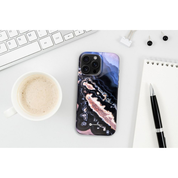 Etui na iPhone 16 PRO Forcell F-Protect Mirage zgodny z MagSafe Military Drop-Test gold island