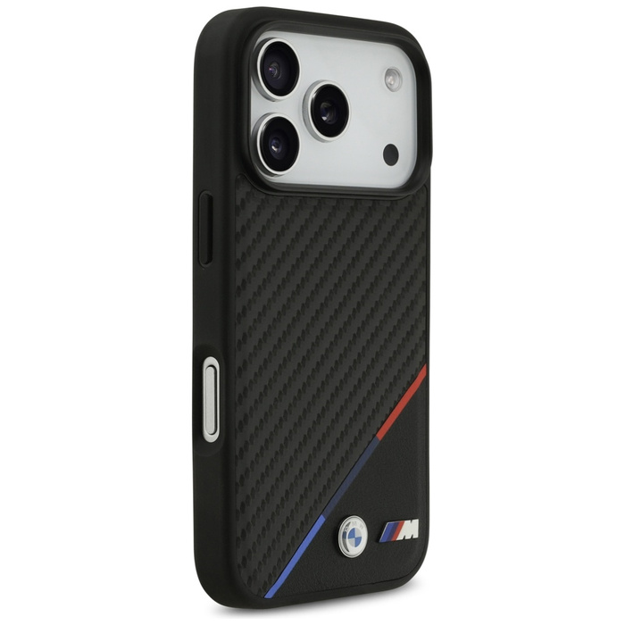 Etui BMW M Carbon Tricolor Line MagSafe  do iPhone 17 Pro czarny