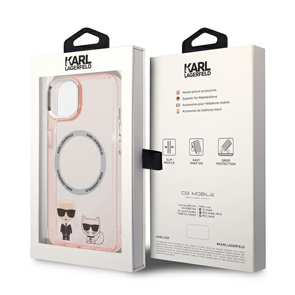 Karl Lagerfeld KLHMP14MHKCP iPhone 14 Plus 6.7" hardcase pink/pink Karl & Choupette Aluminum MagSafe