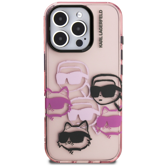 Etui Karl Lagerfeld IML Multi K&C Head   Pattern do iPhone 16 Pro Max różowy