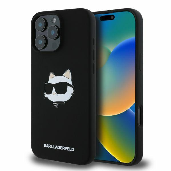 Etui Karl Lagerfeld iPhone 16 Pro Max czarny/black HC MagSafe Sil Choupette Head Print