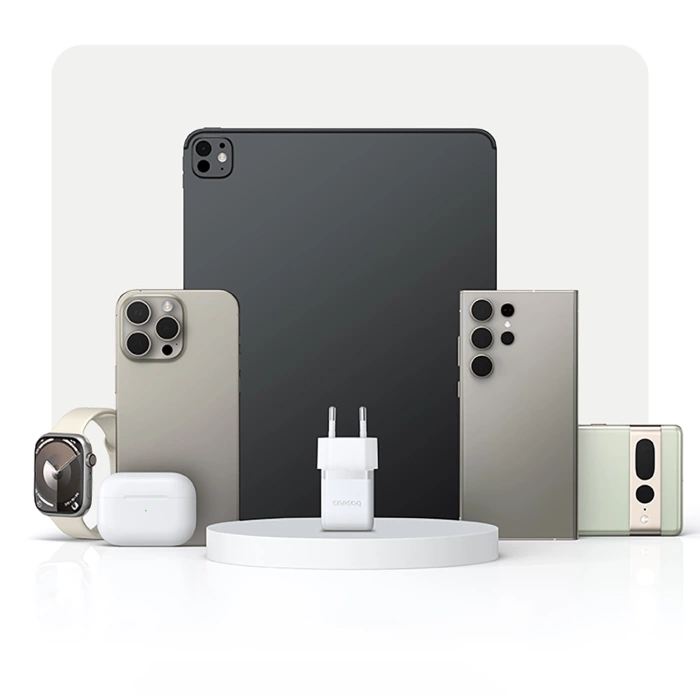 Baseus Palm 1C 20W Wandladegerät (mit Baseus Mini White USB-C 60W (20V/3A) 1m Kabel) - Weiß