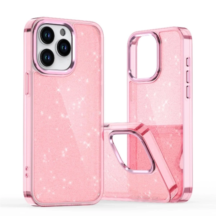 Glitter Case for iPhone 16 - pink with glitter