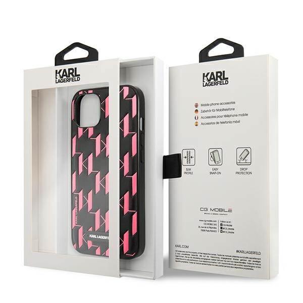 Case KARL LAGERFELD Apple iPhone 13 Mini Monogram Plaque Pink Hardcase