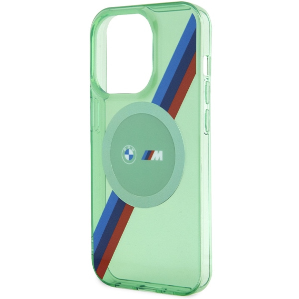 Coque Bmw Bmhmp15lhdtn IPhone 15 Pro 6.1" Vert/vert Hardcase M Tricolor Stripes MagSafe Case